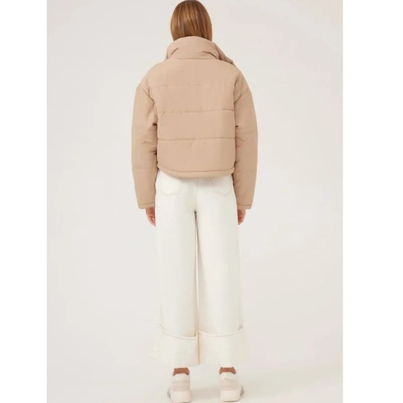 THE FIFTH LABEL Designer Beige Puffer Jacket Women’s Sz S Coat Trendy Fit - Picture 2 of 16
